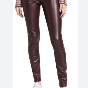 🌸 Rag & Bone Deep Burgundy Nina  Faux Leather Skinny Pants Sz. XS EUC